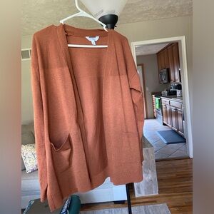 Time and Tru Rust Cardigan